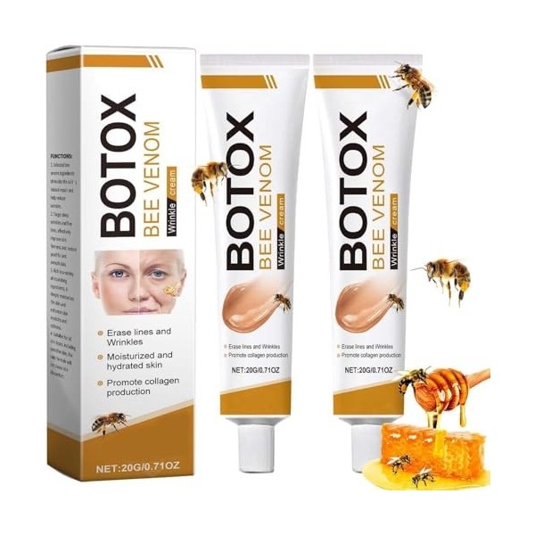 Botox Crème au Venin dAbeille - Antirides et Raffermissement, Hydratation, Lifting & Recovery pour tous types de peau 2 Crèm...