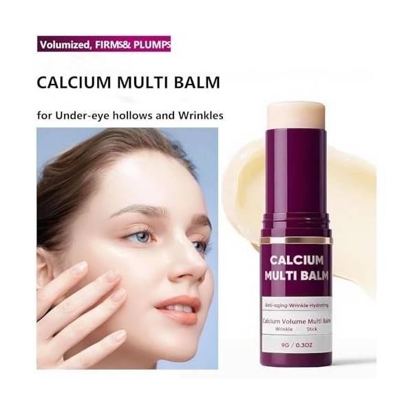 Baume multi-effets au calcium, baume multi-effets au calcium, stick anti-rides, stick hydratant au collagène, baumes anti-âge