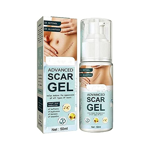 German Advanced Skin Renewal Gel, Silicone Skin Renewal Gel, Scar & Stretch Marks Remover Gel, for Injury,Old Scars and Burns...