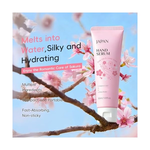 Japan Sakura Crème anti-rides, crème nourrissante Sakura, crème hydratante aux fleurs de cerisier, soin raffermissant du visa...