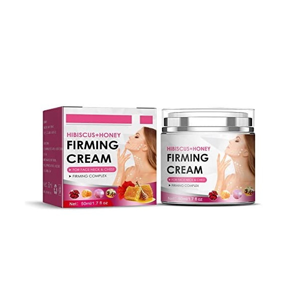 JAWSEU Crème Raffermissante à Lhibiscus Et Au Miel, Hibiscus and Honey Firming Cream Crème Raffermissante pour Le Cou Hydrat