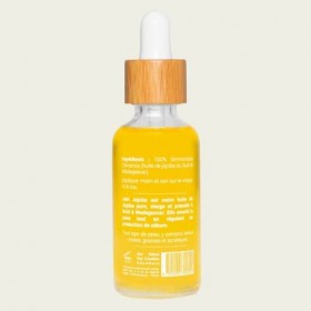 Mira Huile de Jojoba équitable 50ml - 100% Pure, Naturelle, Préssée à froid - Flacon en verre + pipette en bambou - Huile de 