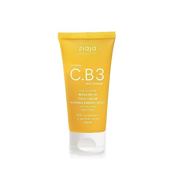 Ziaja Vitamine C & B3 Niacinamide Wake Me Up Crème visage 50 ml – Hydratant éclaircissant et énergisant