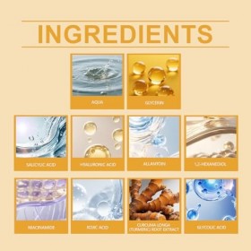 Essence kojic acide et turmeric, huile pour le visage Turmeric Pigment Spot Remover Visage, Kojic Acid Moisturises Collant la