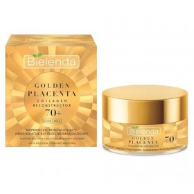 Bielenda Golden Placenta Collagène Reconstructeur Réparateur Revitalisant Anti-Rides 70+ Jour/Nuit 50 ml