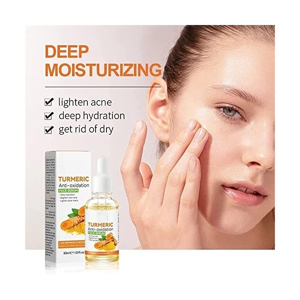 Turmeric Anti Oxidation Serum, Turmeric Repair Face Serum, Turmeric Corrector Serum Reduce Wrinkles and Dark Spots,Hydrating ...