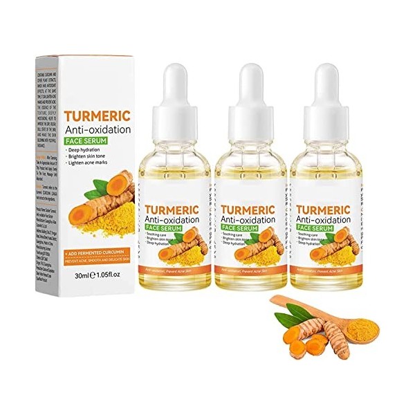 Turmeric Anti Oxidation Serum, Turmeric Repair Face Serum, Turmeric Corrector Serum Reduce Wrinkles and Dark Spots,Hydrating ...