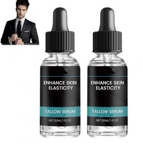 Sérum de suif de bœuf pour hommes - Sérum anti-rides et booster lélasticité avec vitamine C, sérum pour le visage hydratant ...