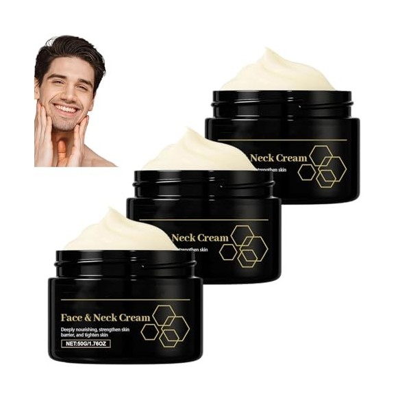 Crème visage raffermissante pour hommes, hydratante anti-âge pour réduire les rides et ridules, crème apaisante naturelle pou...