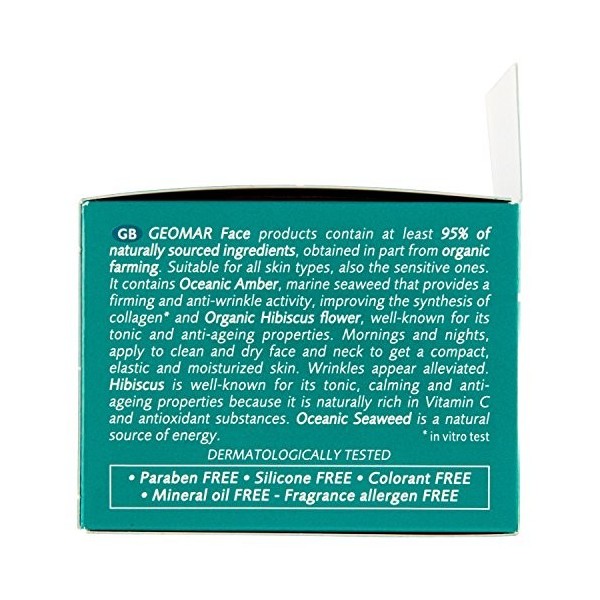 Crema Naturale Per Il Viso Rassodante Antirughe Con Ambra Oceanica 50 Ml