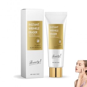 Crème Anti-Rides Instantanée, Crème Raffermissante Visage, Lisse Rides et Ridules, Nourrit et Répare en Profondeur, Éclaircit...