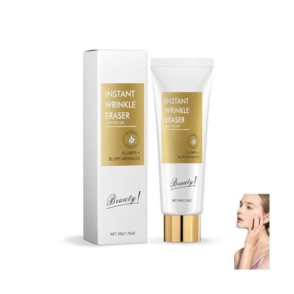Crème Anti-Rides Instantanée, Crème Raffermissante Visage, Lisse Rides et Ridules, Nourrit et Répare en Profondeur, Éclaircit...