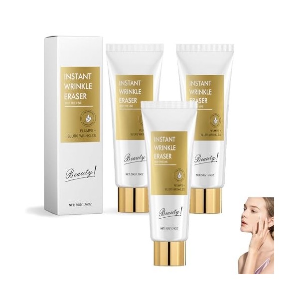 Crème Anti-Rides Instantanée, Crème Raffermissante Visage, Lisse Rides et Ridules, Nourrit et Répare en Profondeur, Éclaircit...