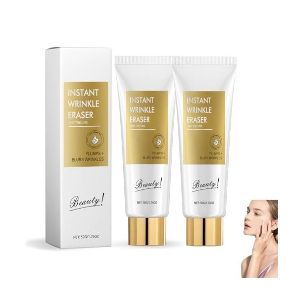 Crème Anti-Rides Instantanée, Crème Raffermissante Visage, Lisse Rides et Ridules, Nourrit et Répare en Profondeur, Éclaircit...