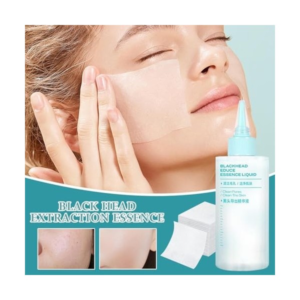 Liquide Purifiant Nez - Lotion Purifiante Visage Et Nez 150ml Avec 50 Disques Démaquillants - Solution Rapide Pour Femmes Et 