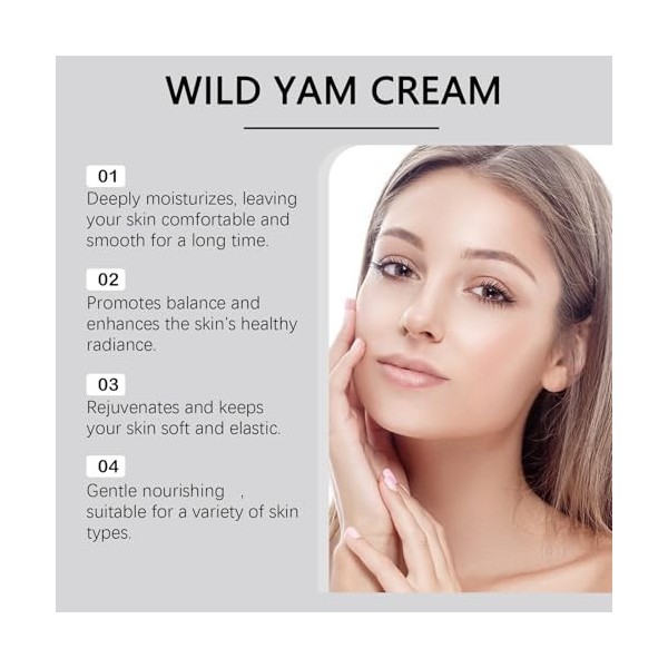 Crème à l’Igname Sauvage, Crème Hydratante Végétale avec Extrait d’Igname Sauvage & Lavande, Lotion Hydratante Visage & Corps...