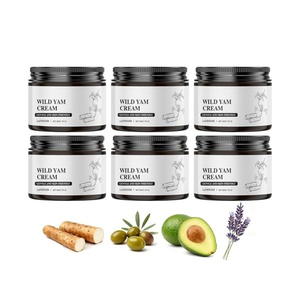 Crème à l’Igname Sauvage, Crème Hydratante Végétale avec Extrait d’Igname Sauvage & Lavande, Lotion Hydratante Visage & Corps...