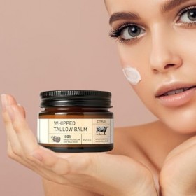 Crème De Suif - Hydratant Pour Visage Pour La Peau Sèche Et Sensible | Baume Au Miel De Tallow De Bœuf | Beurre De Réparation