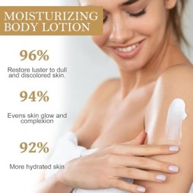 Lait Corporel Eclaircissant, Crème éclaircissante pour la Peau, Hydrate en Profondeur & Non Collant, Lotion pour le corps écl