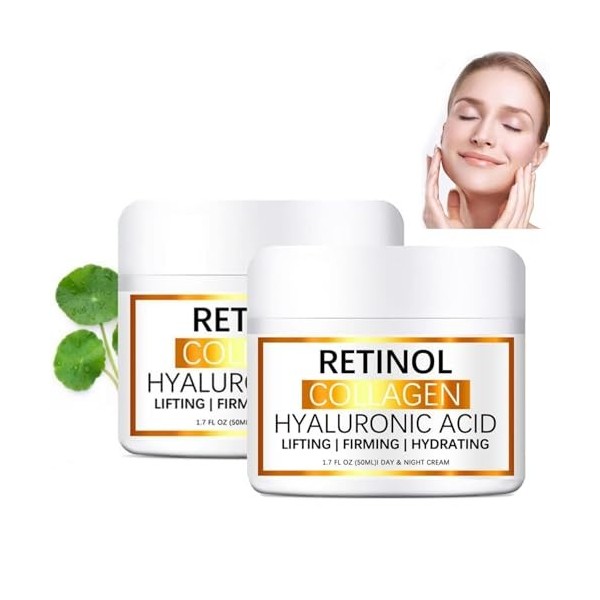 Crème Intensive Retinol, Crème Anti-Âge Retinol Boost, Creme Anti Rides Femme, Retinol Serum Visage, Crème Hydratante Pour Le...