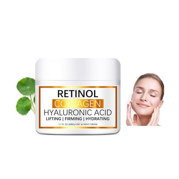 Crème Intensive Retinol, Crème Anti-Âge Retinol Boost, Creme Anti Rides Femme, Retinol Serum Visage, Crème Hydratante Pour Le...