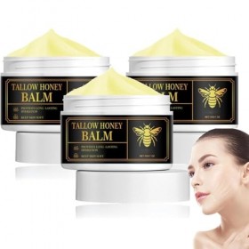 Baume De Suif De Bœuf Nourri à L’herbe Biologique Au Miel Cru - Crème Hydratante Pour Une Peau Douce Et Lisse - Hydratant Ent...