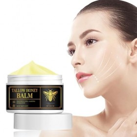 Baume De Suif De Bœuf Nourri à L’herbe Biologique Au Miel Cru - Crème Hydratante Pour Une Peau Douce Et Lisse - Hydratant Ent...