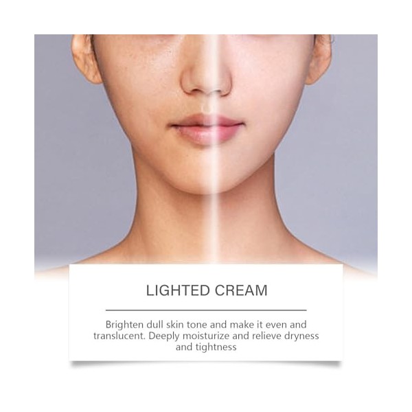 Crème visage éclaircissante à la vitamine C et à la niacinamide, hydratante et blanchissante pour peaux sèches, éclaircissant...