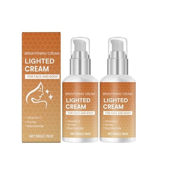 Crème visage éclaircissante à la vitamine C et à la niacinamide, hydratante et blanchissante pour peaux sèches, éclaircissant...