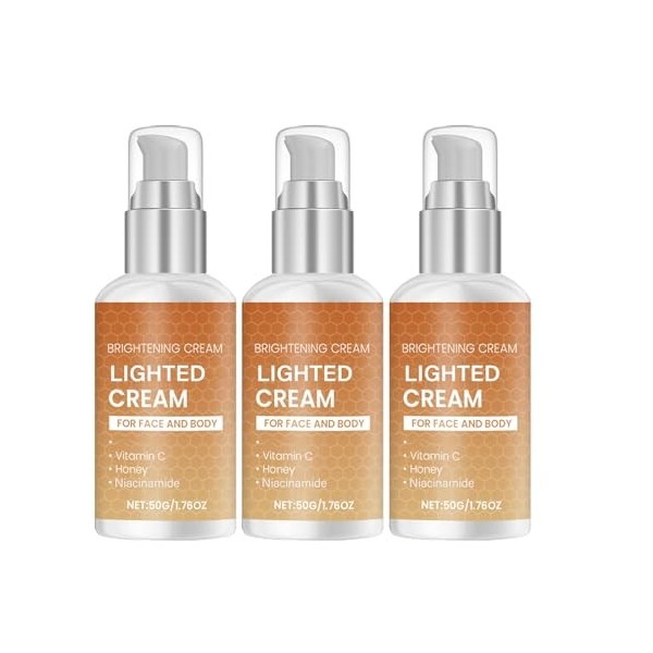 Crème visage éclaircissante à la vitamine C et à la niacinamide, hydratante et blanchissante pour peaux sèches, éclaircissant...