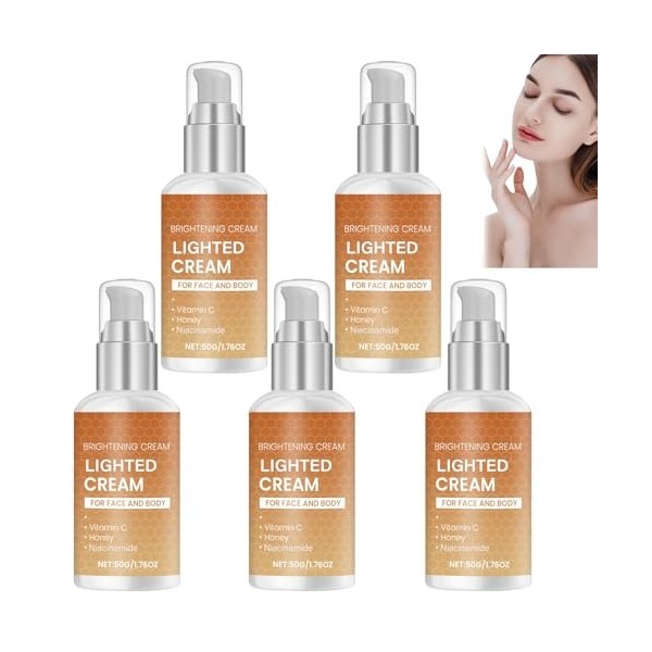 Crème visage éclaircissante à la vitamine C et à la niacinamide, hydratante et blanchissante pour peaux sèches, éclaircissant...