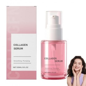 Sérum pour le visage aux peptides de collagène rose, essence de peptides anti-âge éclaircissante et hydratante pour réduire l...