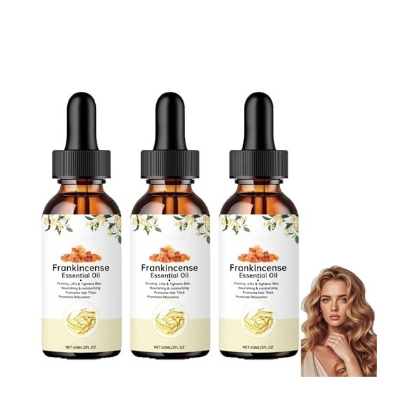 Huile dencens pour le visage et la peau, huile de résine dencens anti-âge, sérum hydratant pour réduire les rides et ridule C...