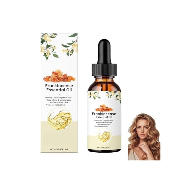 Huile dencens pour le visage et la peau, huile de résine dencens anti-âge, sérum hydratant pour réduire les rides et ridule C...