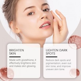 Sérum au glutathion à 20 000 ppm, sérum visage pour un teint uniforme, sérum éclaircissant à la niacinamide pour un teint ter...