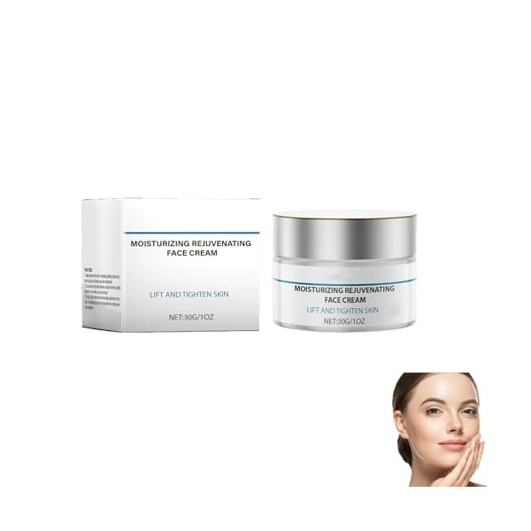 Crème hydratante revitalisante – Hydratation profonde, raffermissante et liftante pour le visage et le cou, lisse les rides, ...