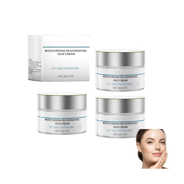 Crème hydratante revitalisante – Hydratation profonde, raffermissante et liftante pour le visage et le cou, lisse les rides, ...