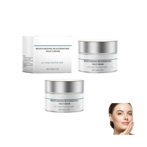 Crème hydratante revitalisante – Hydratation profonde, raffermissante et liftante pour le visage et le cou, lisse les rides, ...