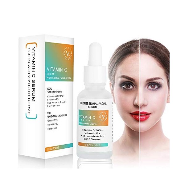 Sérum Raffermissant Anti-âge à la Vitamine C pour la Régénération de la Peau et la Réduction des Taches Brunes Rétrécissement