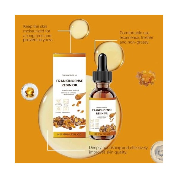 Huile pour le visage à la résine dencens,huile dencens pour la peau,sérum anti-âge naturel,hydratation plus profonde pour l