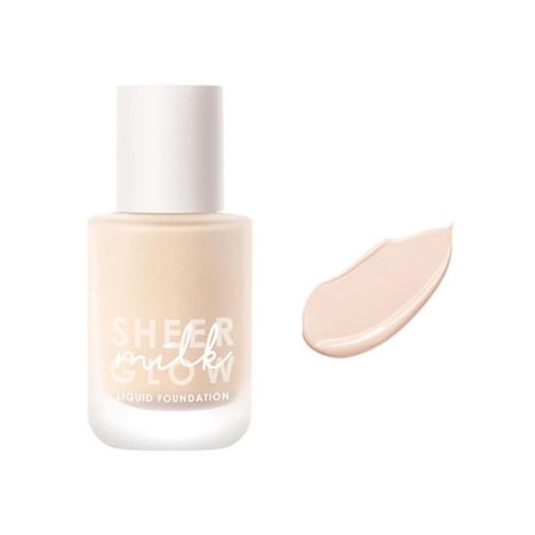 LUCKDANO Crème de Maquillage Hydratante Dissimulante Crème éclaircissante Longue Durée pour le Visage avec Sérum Hyaluronique