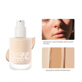 LUCKDANO Crème de Maquillage Hydratante Dissimulante Crème éclaircissante Longue Durée pour le Visage avec Sérum Hyaluronique