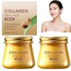 Crème Visage Collagène Escargot,Crème Hydratante Anti-Rides et Régénérante,Soin Éclaircissant Réparateur et Raffermissant,Tex...