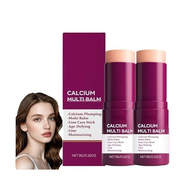 Baume multi-volume au calcium - Bâton de calcium - Bâton hydratant au collagène coréen - Crème anti-rides pour femme - Bâton ...