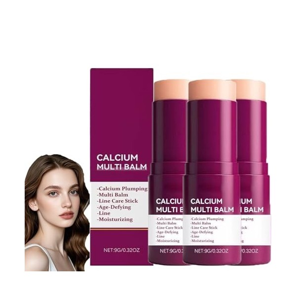 Baume multi-volume au calcium - Bâton de calcium - Bâton hydratant au collagène coréen - Crème anti-rides pour femme - Bâton ...