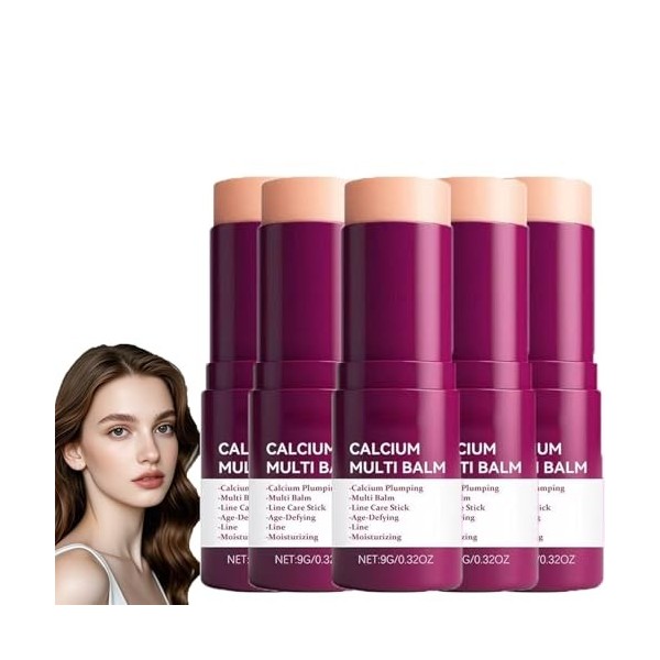 Baume multi-volume au calcium - Bâton de calcium - Bâton hydratant au collagène coréen - Crème anti-rides pour femme - Bâton ...