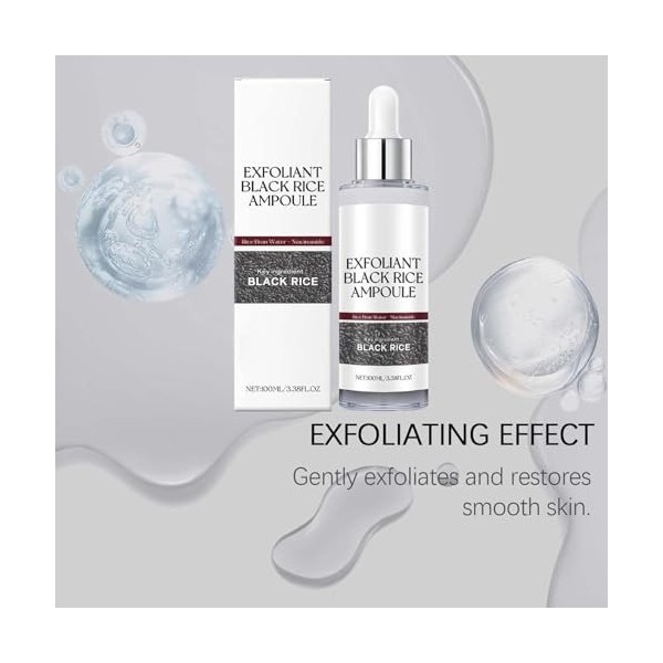 Rice Noir Ampoule White Rice Peleling - 100 Ml De Sérum Hydratant | Pores Hydratants Minimisant Le Visage | Nettoyage Doux De