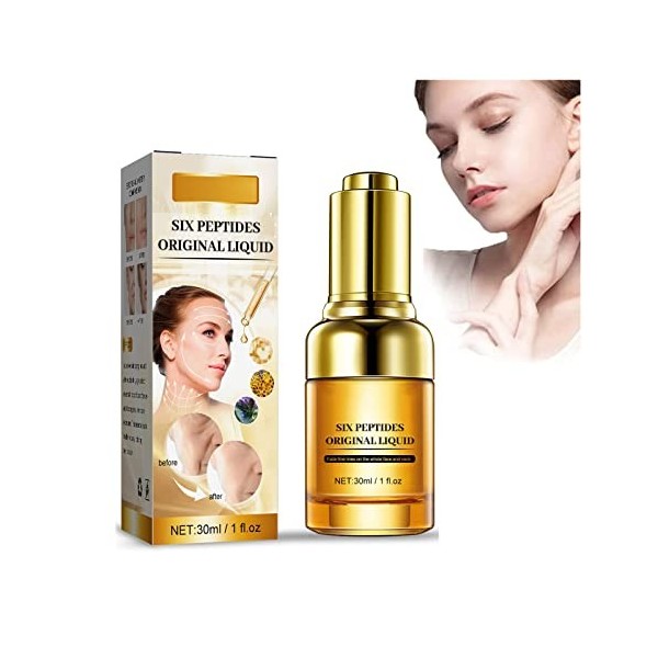 Six-peptide Solution anti-rides, huile exfoliante blanchissante naturelle pour taches sombres et acanthosis nigricanes, huile...