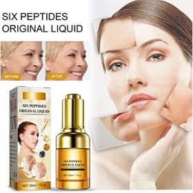 Six-peptide Solution anti-rides, huile exfoliante blanchissante naturelle pour taches sombres et acanthosis nigricanes, huile...