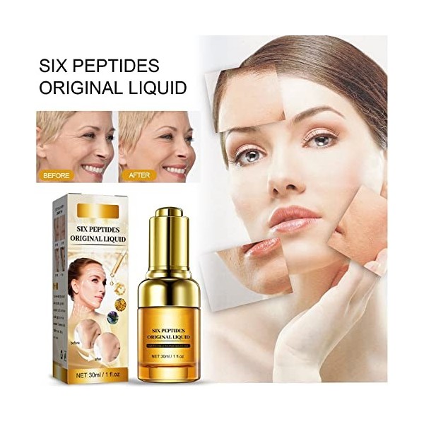 Six-peptide Solution anti-rides, huile exfoliante blanchissante naturelle pour taches sombres et acanthosis nigricanes, huile...